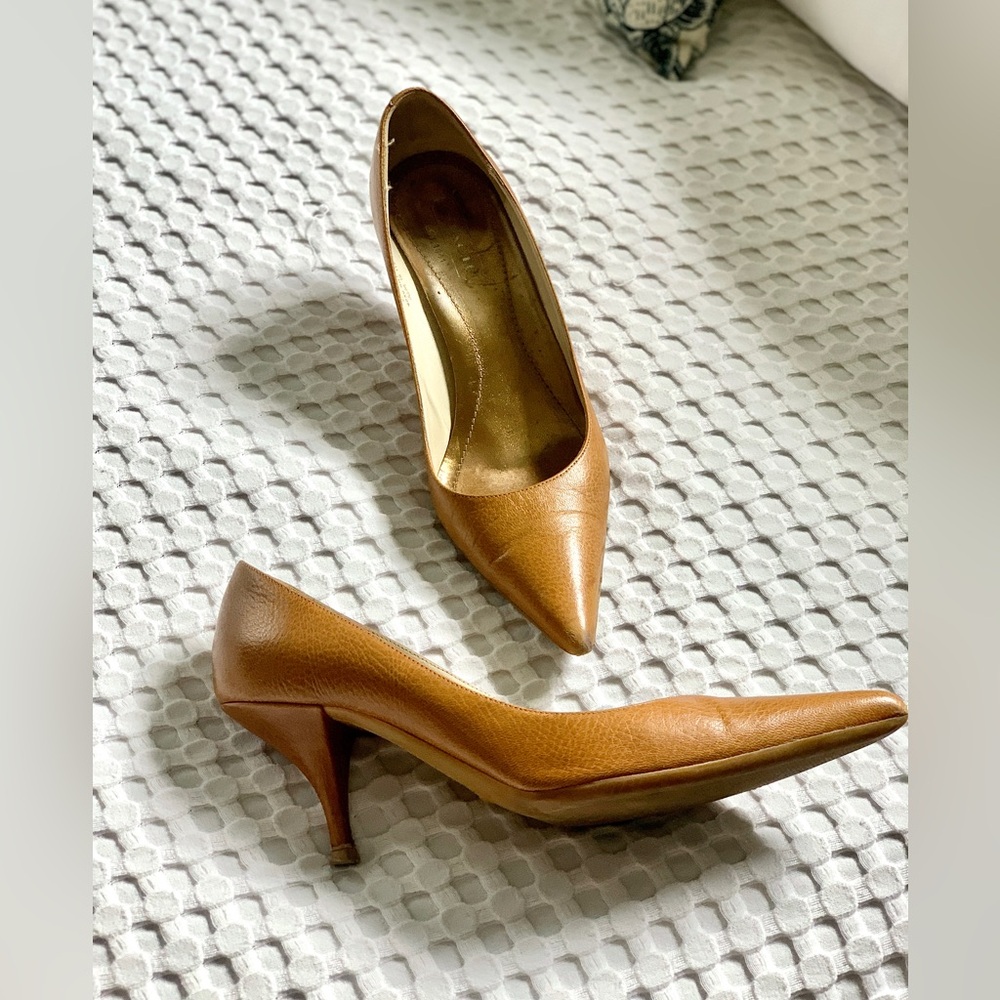 COACH pointed-toe heels, women’s 8.5 B, tan/camel leather
